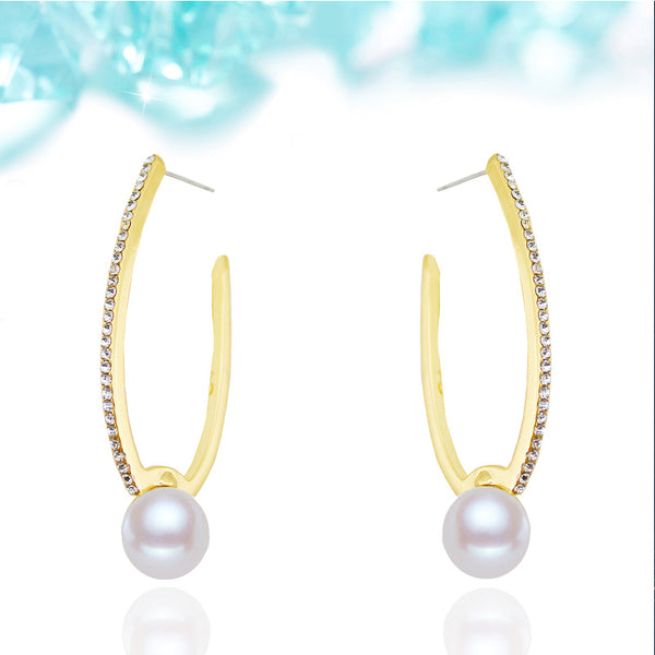 Gold Plated Kundan Polki & Pearl Hoop Earrings Design by Do Taara at  Pernia's Pop Up Shop 2024